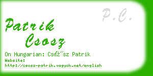patrik csosz business card